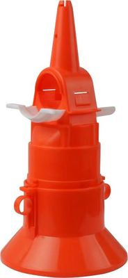 Red Broiler Feed Pan Chicken Feeders And Drinkers Stainless Steel